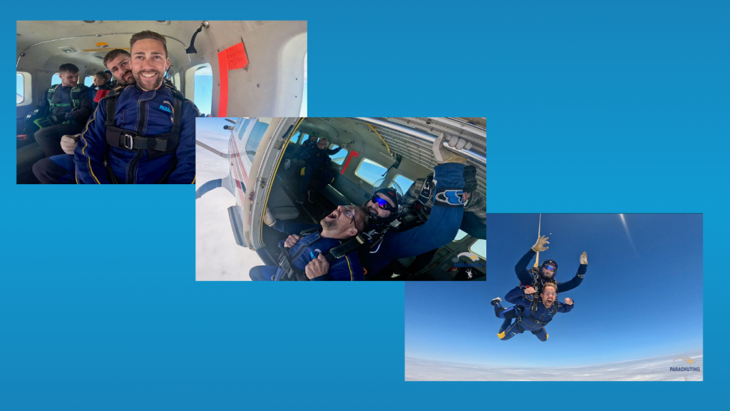 Sam jumped out of a plane!